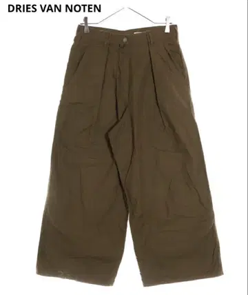 DRIES VAN NOTEN 와이드 린넨 턱 팬츠
