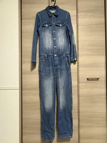 데님 블루 긴팔 오버롤