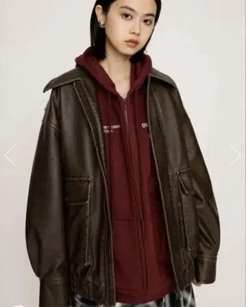 SLY AGING F/LEATHER FLIGHT 자켓
