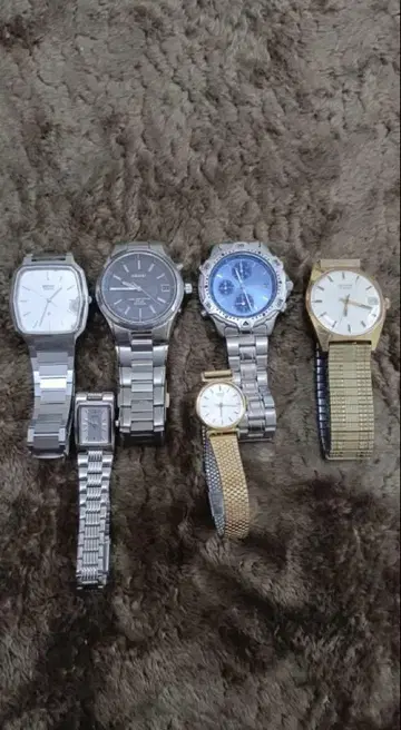 SEIKO 아날로그 시계 세트 실버 골드