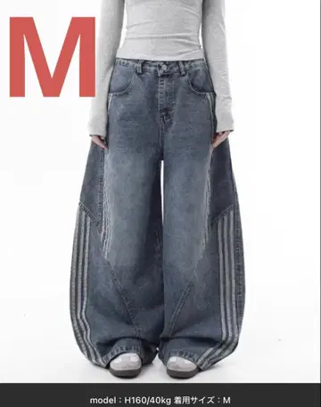 [ mushwear ] Side Line Washed Ball Jeans