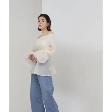 자연미 기본 시어 가더 페플럼 블라우스