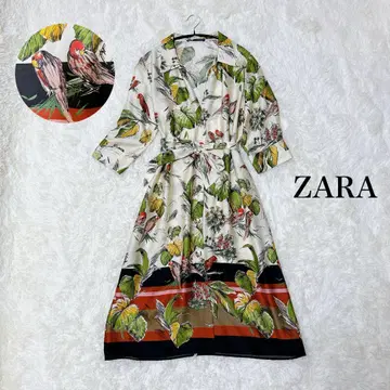 ZARA 남국 보타니컬 버드 패턴 튜닉 원피스