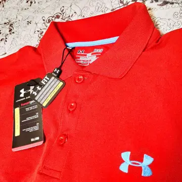 [택 포함 새상품] Under Armour 레드 피케 셔츠 L 골프