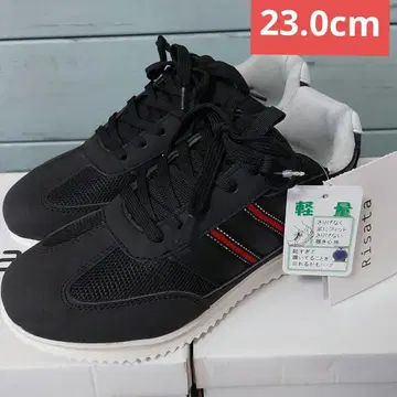 23.0cm 새 제품 여성용 스니커즈 초경량 넓은 폭 메쉬 블랙