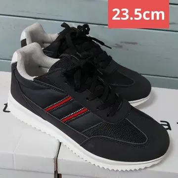 23.5cm 새 제품 여성용 스니커즈 초경량 넓은 폭 메쉬 블랙