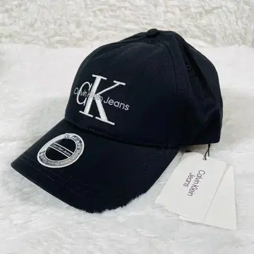 새 제품 미사용 칼빈 클라인 진스 캡 모자 자수 로고 블랙