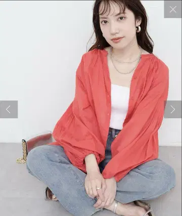 인도 면 핀턱 개더 블라우스