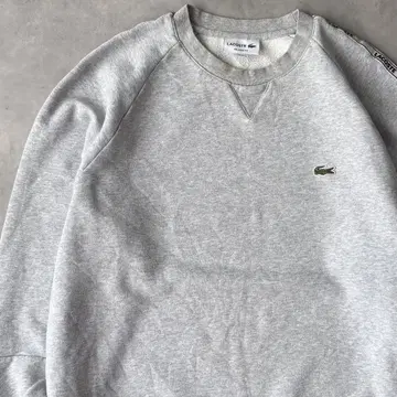 13808 LACOSTE 원포인트 자수 로고 맨투맨 그레이