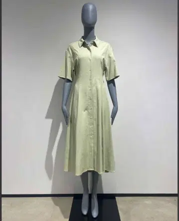 연한 그린 셔츠 원피스 반소매