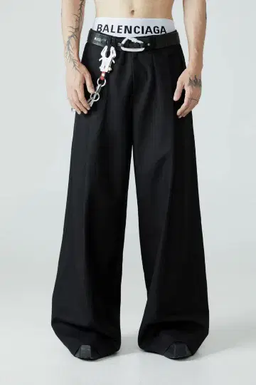 FRKM SCD PLEATED WIDE LEG PANTS