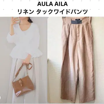 [새상품급] AULA AILA 아우라 아이라 하이웨스트 린넨 와이드 팬츠