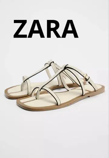 극품 ZARA 플랫 스트랩 샌들 38