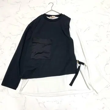 CULLNI  20AW 더블 크로스 레이어드 셔츠 풀오버