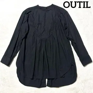 OUTIL CHEMISIER CORSIER 백 오픈 블라우스 블랙
