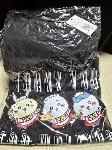 치이카와 (먼작귀) 레스토랑 T셔츠 블랙 L 사이즈