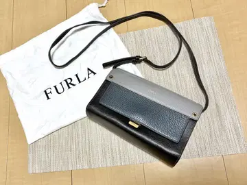 새상품급 FURLA 가죽 숄더백 지갑 숄더 다크 컬러
