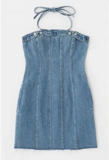 [ MOUSSY ] DENIM BARETOP 미니 원피스