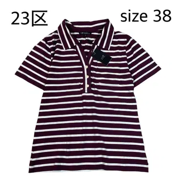 [ size 38 ] 미사용 새상품 23구 스키퍼 칼라 피케 셔츠 보더