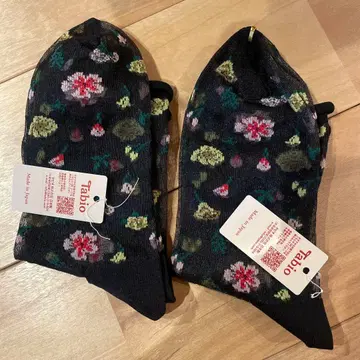 새상품 Tabio 타비오 시어 플로럴 숏 삭스 2세트