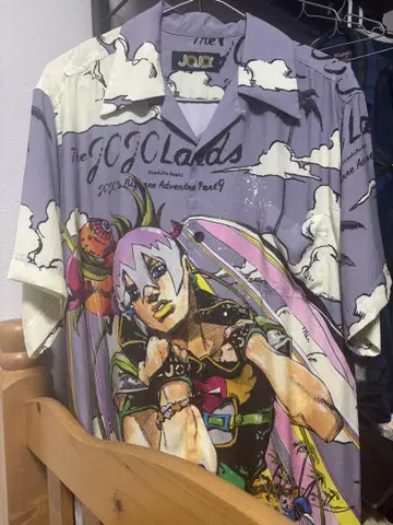 수회 착용 JOJO magazine 특제 알로하 셔츠 그레이