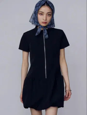 EMODA 벌룬 지퍼 미니 원피스