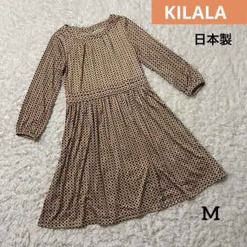 원피스 레트로 꽃무늬 갈색 오렌지 쇼와 레트로 한정품 일본제 희귀 M