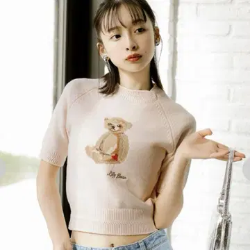 Lily Brown 리리 브라운 리리 베어 하트 모티프 니트