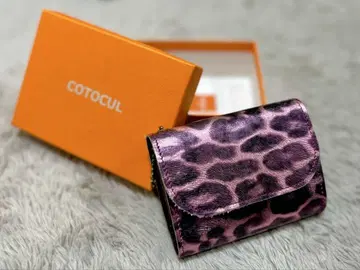 COTOCUL 핑크 호랑이 무늬 삼각 접이식 지갑