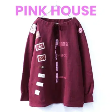 PINK HOUSE 와펜 오프숄더 트레이닝복 보르도 레드