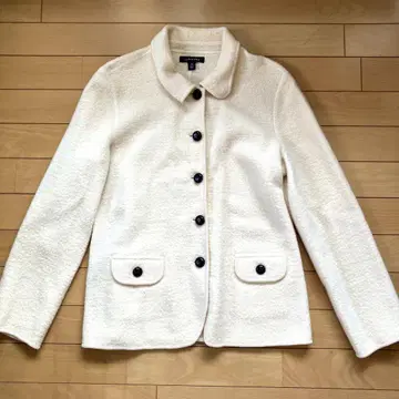 화이트 화이트 자켓 버튼 울 100% LANDS' END 9AR
