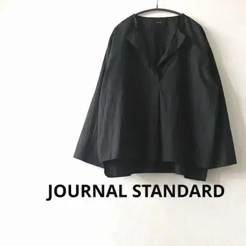 저널 스탠다드 코튼 셔츠 와이드 카프스 스키퍼 블랙