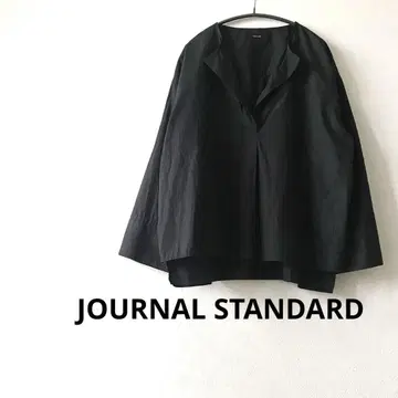 저널 스탠다드 코튼 셔츠 와이드 카프스 스키퍼 블랙