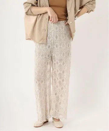 Plage LACE 팬츠 36 시어 레이스 린넨 플라주
