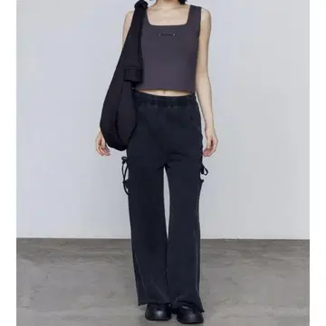 EMODA 컷 리본 블리치 스웨트 팬츠