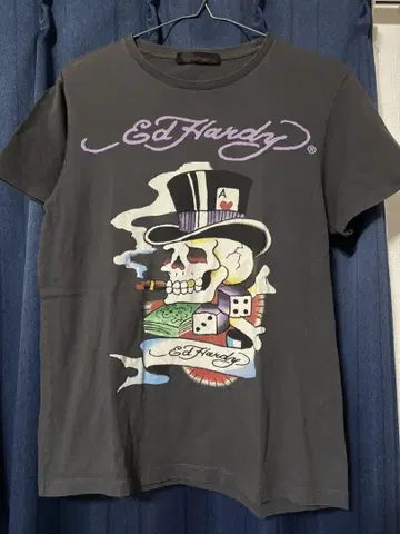 Ed Hardy 스컬 그래픽 티셔츠 M 사이즈 염색 처리