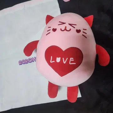 로로하 고양이 모양 인형 LOVE