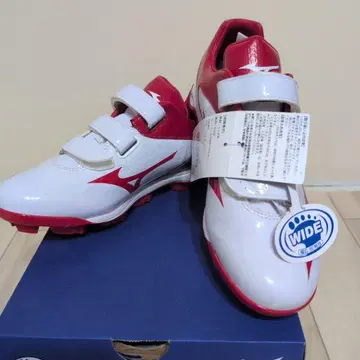 미사용 새상품 Mizuno 스파이크 화이트 x 레드 27.5