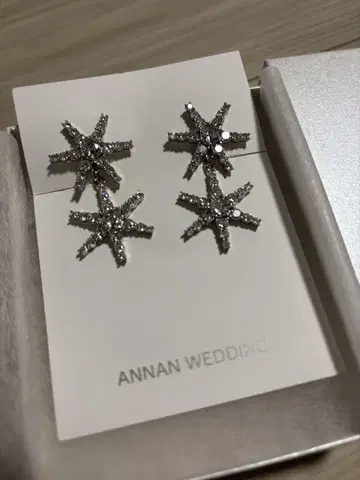 ANNAN WEDDING 별 모양 크리스탈 귀찌