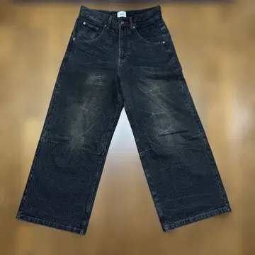 BlessU 페이드 블랙 배기 데님 팬츠 M 사이즈