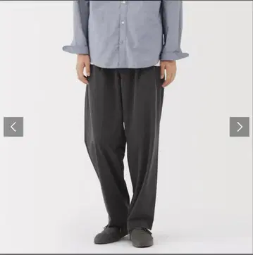 무인양품 건조가 빠른 이지 탭 와이드 팬츠 2벌 세트 S 다크 그레이