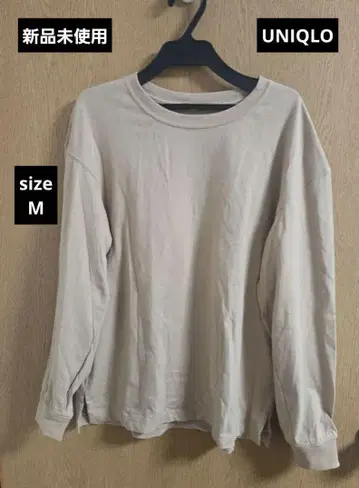 유니클로 UNIQLO 장소매 티셔츠 M 베이지
