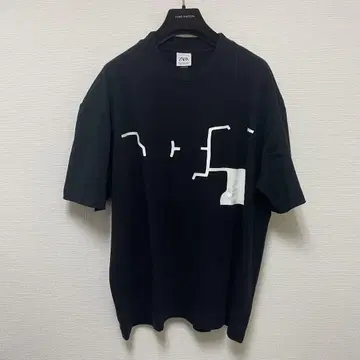 ZARA 자라 티셔츠 새 제품 검정 블랙 스트레치 반팔 XL LL