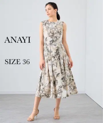[미사용 새상품] ANAYI 린넨 폴리 플라워 턱 원피스
