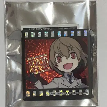 페르소나 Q2 세가 콜라보 카페 홀로그램 스퀘어 캔뱃지 아케치 고로