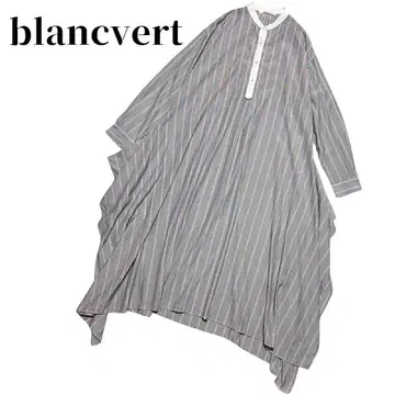 blancvert 그레이 스트라이프 변형 노카라 클레릭 원피스