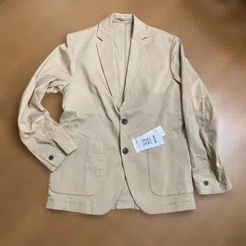 베이지 스트레치 자켓 S 글로벌 워크 미사용 새상품 폭 50 기장 70
