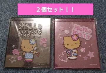 로손 한정 Hello Kitty 햇볕에 탄 키티 접이식 거울 2색 세트