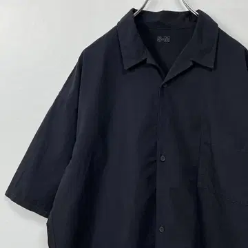 muji labo 오픈 카라 셔츠 블랙 S-M