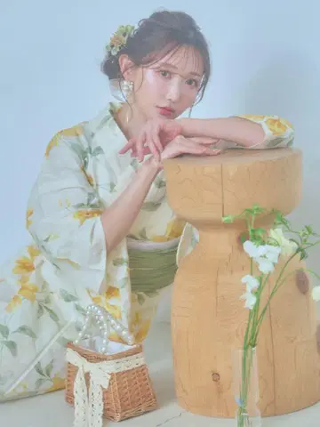 슈가 레몬 플라워 유카타 벨트 2점 세트